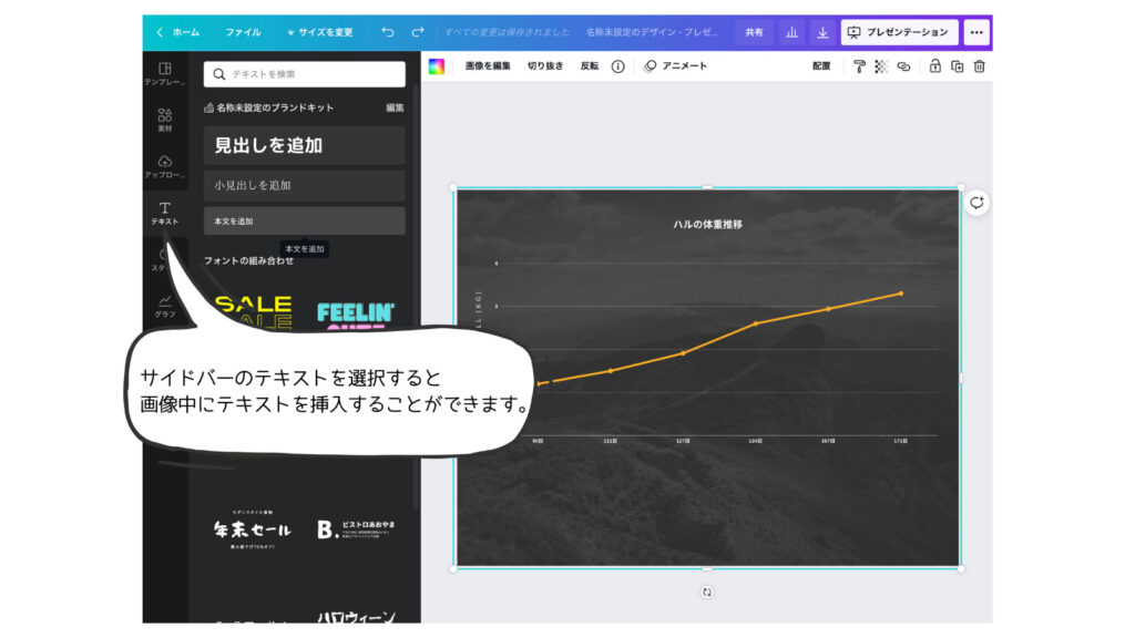 Canvaを使った折れ線グラフの作り方