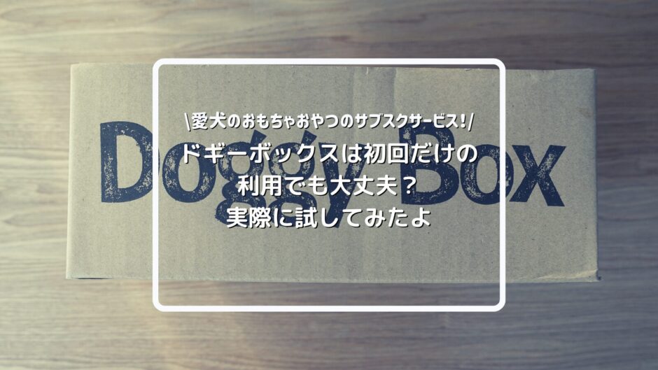 ドギーボックスは初回のみの利用でもOK！解約方法も徹底解説！